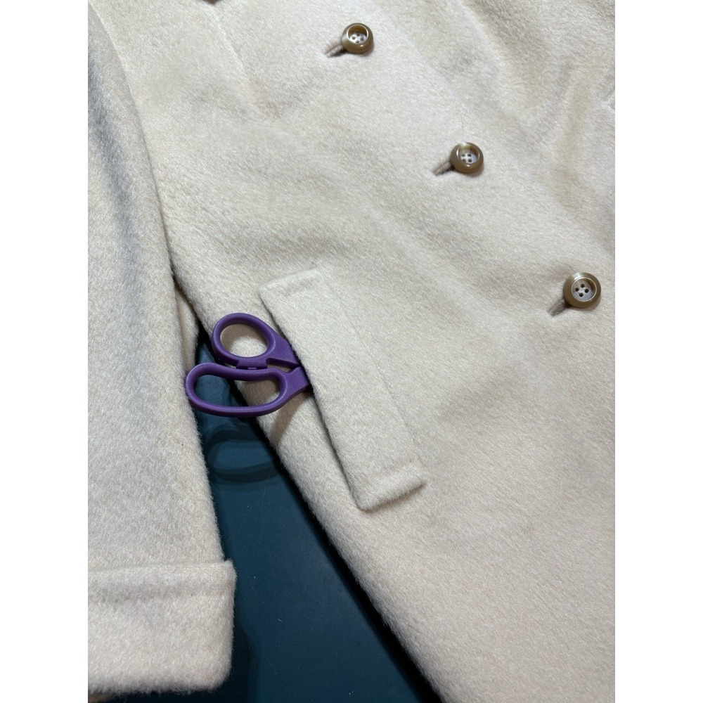 Vtg 60s Alpagora Deep Fleece Wool Mohair Coat ILGWU Cream Mod Swing Womens Large - Picture 5 of 16